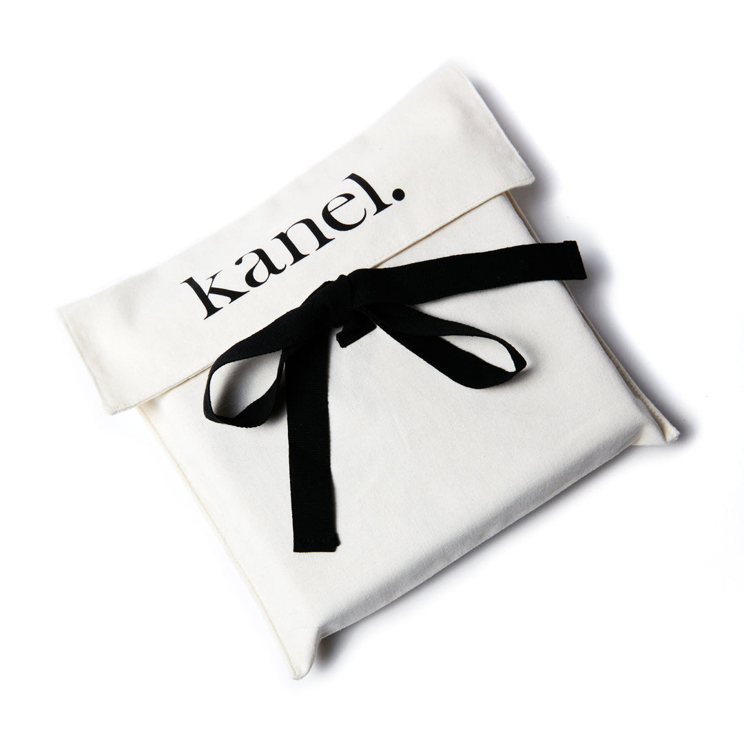 Linen Gift Bag with Black Bow