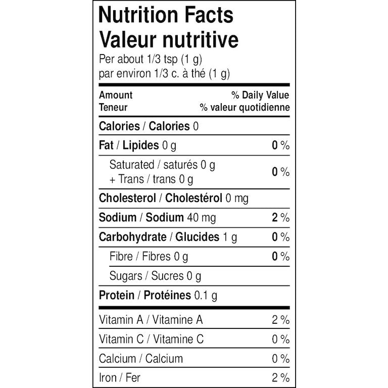 Smoked Chorizo Rub Nutrition Facts