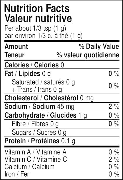 Stockholm Lemon & Dill Nutrition Facts